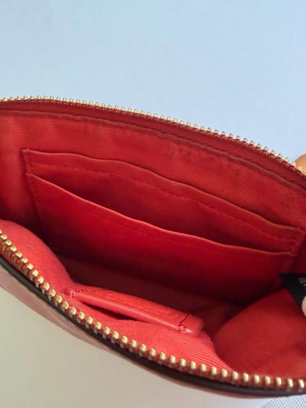 Coach  orange Leather Wristlet Card Case